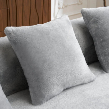 Grey Modular L-Shape Sectional Sofa With Curved Chaise - Omega Lifestyles