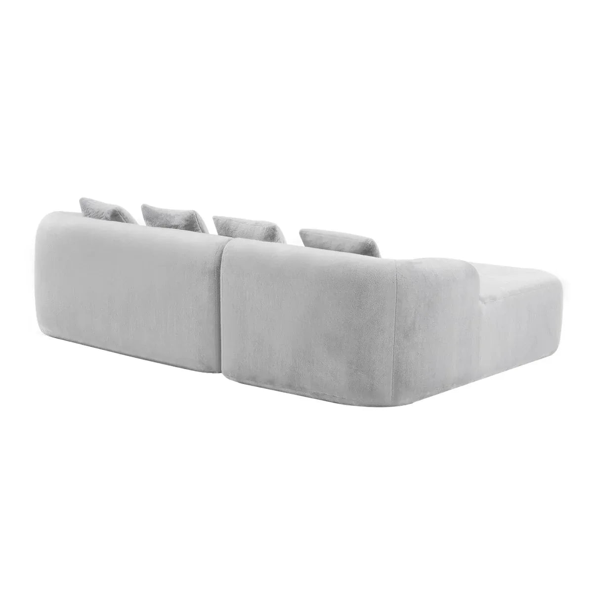 Grey Modular L-Shape Sectional Sofa With Curved Chaise - Omega Lifestyles