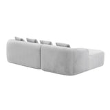 Grey Modular L-Shape Sectional Sofa With Curved Chaise - Omega Lifestyles