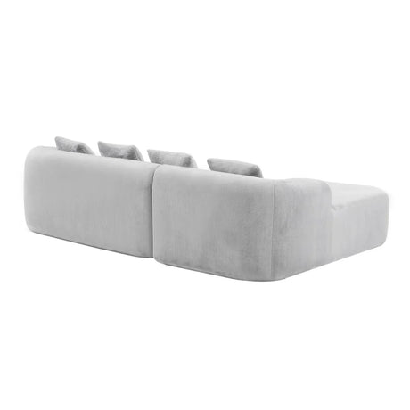 Grey Modular L-Shape Sectional Sofa With Curved Chaise - Omega Lifestyles