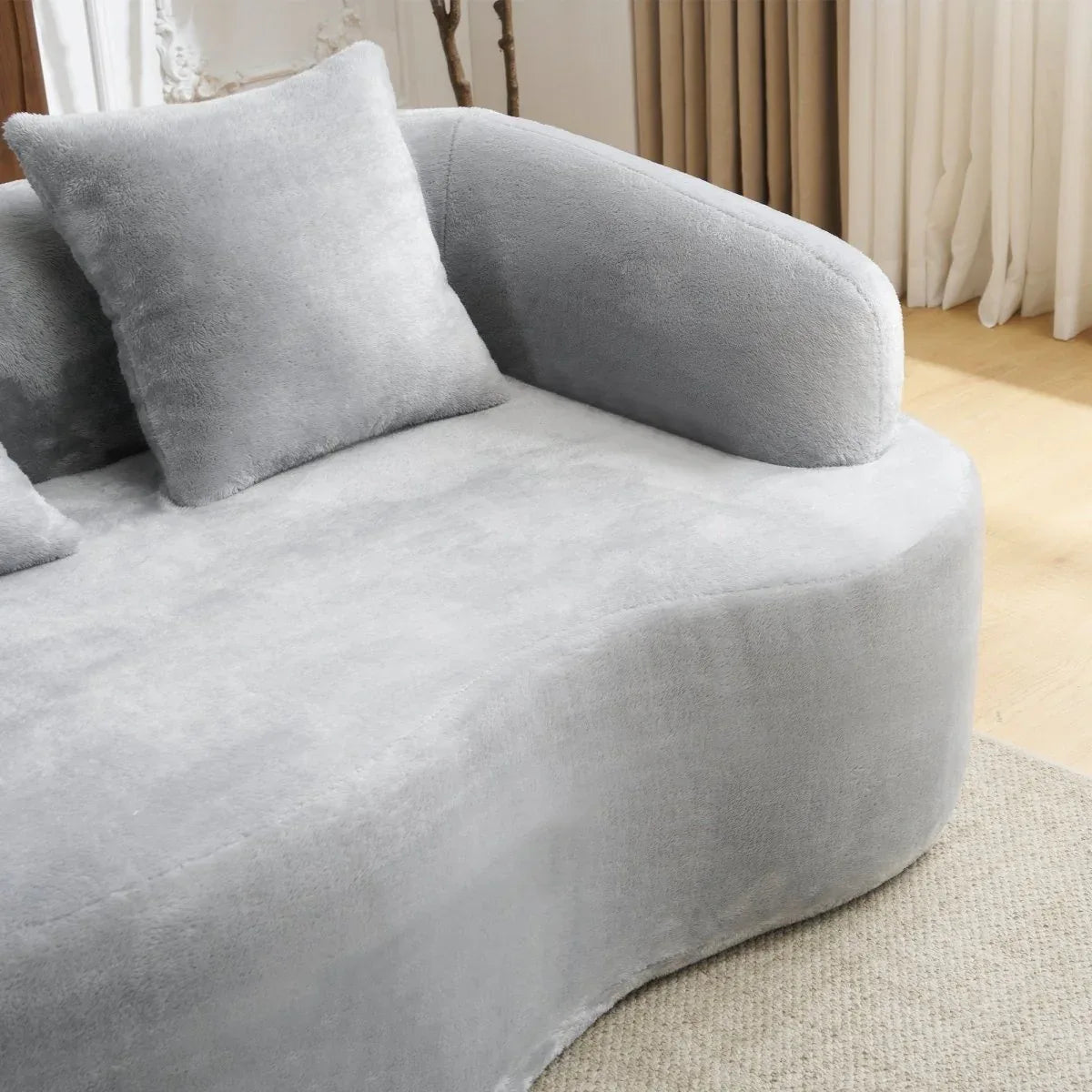 Grey Modular L-Shape Sectional Sofa With Curved Chaise - Omega Lifestyles