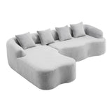 Grey Modular L-Shape Sectional Sofa With Curved Chaise - Omega Lifestyles
