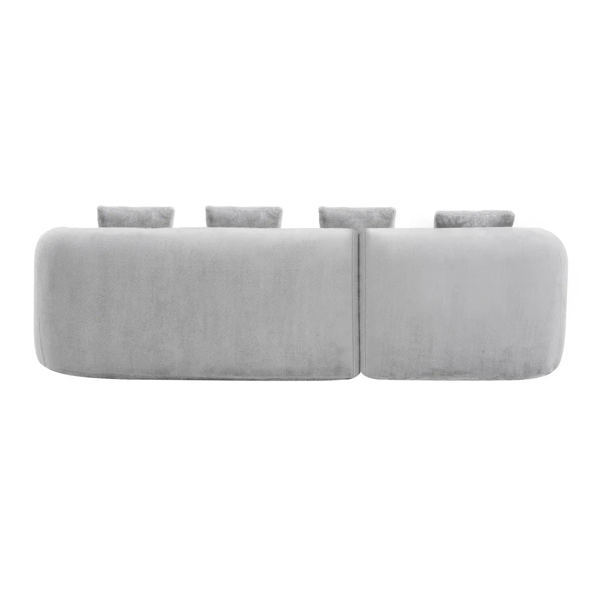 Grey Modular L-Shape Sectional Sofa With Curved Chaise - Omega Lifestyles