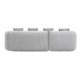 Grey Modular L-Shape Sectional Sofa With Curved Chaise - Omega Lifestyles