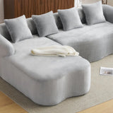 Grey Modular L-Shape Sectional Sofa With Curved Chaise - Omega Lifestyles