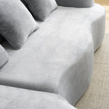 Grey Modular L-Shape Sectional Sofa With Curved Chaise - Omega Lifestyles