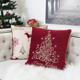 Happy Holidays Embroidered 20x20 Velvet Throw Pillow - Driftwood - Omega Lifestyles