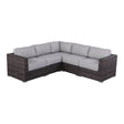 HDPE Wicker 4 - Person Outdoor Seating Group With Cushions - Driftwood - Omega Lifestyles