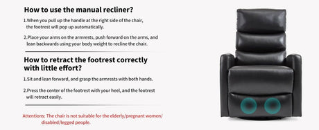 Heat Massage Medium - Firm Faux Leather Recliner Chair - Driftwood - Omega Lifestyles