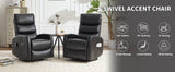 Heat Massage Medium - Firm Faux Leather Recliner Chair - Driftwood - Omega Lifestyles