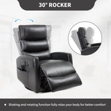 Heat Massage Medium - Firm Faux Leather Recliner Chair - Driftwood - Omega Lifestyles