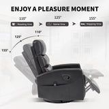 Heat Massage Medium - Firm Faux Leather Recliner Chair - Driftwood - Omega Lifestyles