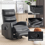 Heat Massage Medium - Firm Faux Leather Recliner Chair - Driftwood - Omega Lifestyles