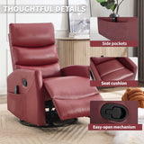Heat Massage Recliner Chair With Swivel Rocker And Heat - Driftwood - Omega Lifestyles