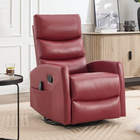 Heat Massage Recliner Chair With Swivel Rocker And Heat - Driftwood - Omega Lifestyles