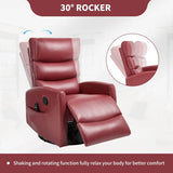 Heat Massage Recliner Chair With Swivel Rocker And Heat - Driftwood - Omega Lifestyles