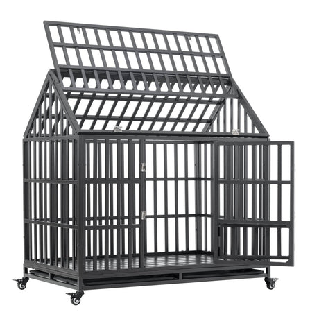 Heavy Duty Carbon Steel Roof Dog Crate Cage - Omega Lifestyles