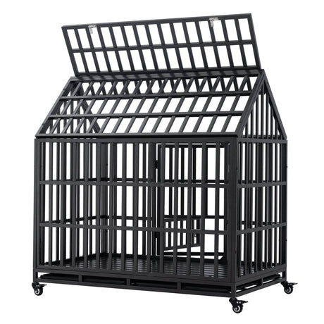 Heavy Duty Carbon Steel Roof Dog Crate Cage - Omega Lifestyles