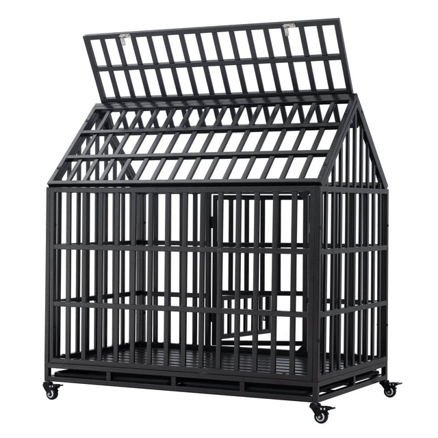 Heavy Duty Carbon Steel Roof Dog Crate Cage - Omega Lifestyles