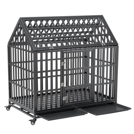 Heavy Duty Carbon Steel Roof Dog Crate Cage - Omega Lifestyles