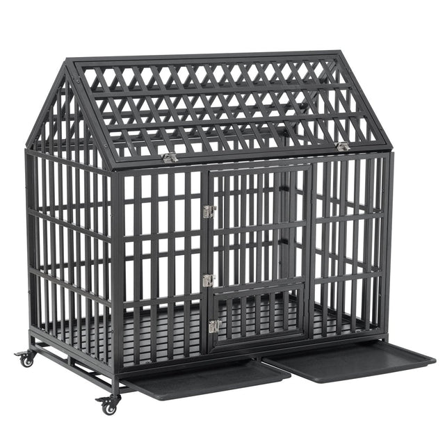 Heavy Duty Carbon Steel Roof Dog Crate Cage - Omega Lifestyles