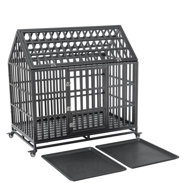 Heavy Duty Carbon Steel Roof Dog Crate Cage - Omega Lifestyles
