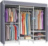Heavy Duty Covered Metal Clothing Rack With Cover - Sleep Galleria