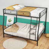 Heavy Duty Full Over Queen Metal Bunk Bed Frame - Driftwood - Omega Lifestyles