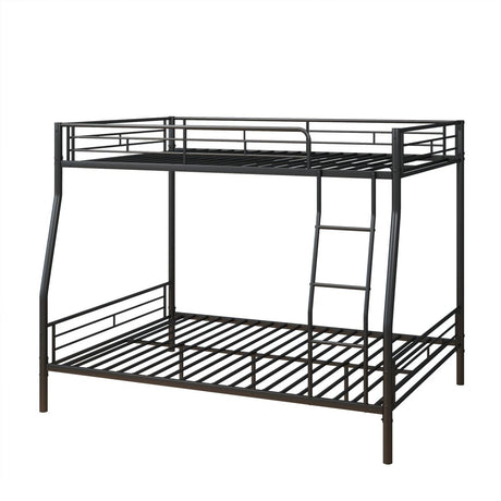 Heavy Duty Full Over Queen Metal Bunk Bed Frame - Driftwood - Omega Lifestyles