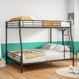 Heavy Duty Full Over Queen Metal Bunk Bed Frame - Driftwood - Omega Lifestyles
