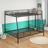 Heavy Duty Full Over Queen Metal Bunk Bed Frame - Driftwood - Omega Lifestyles