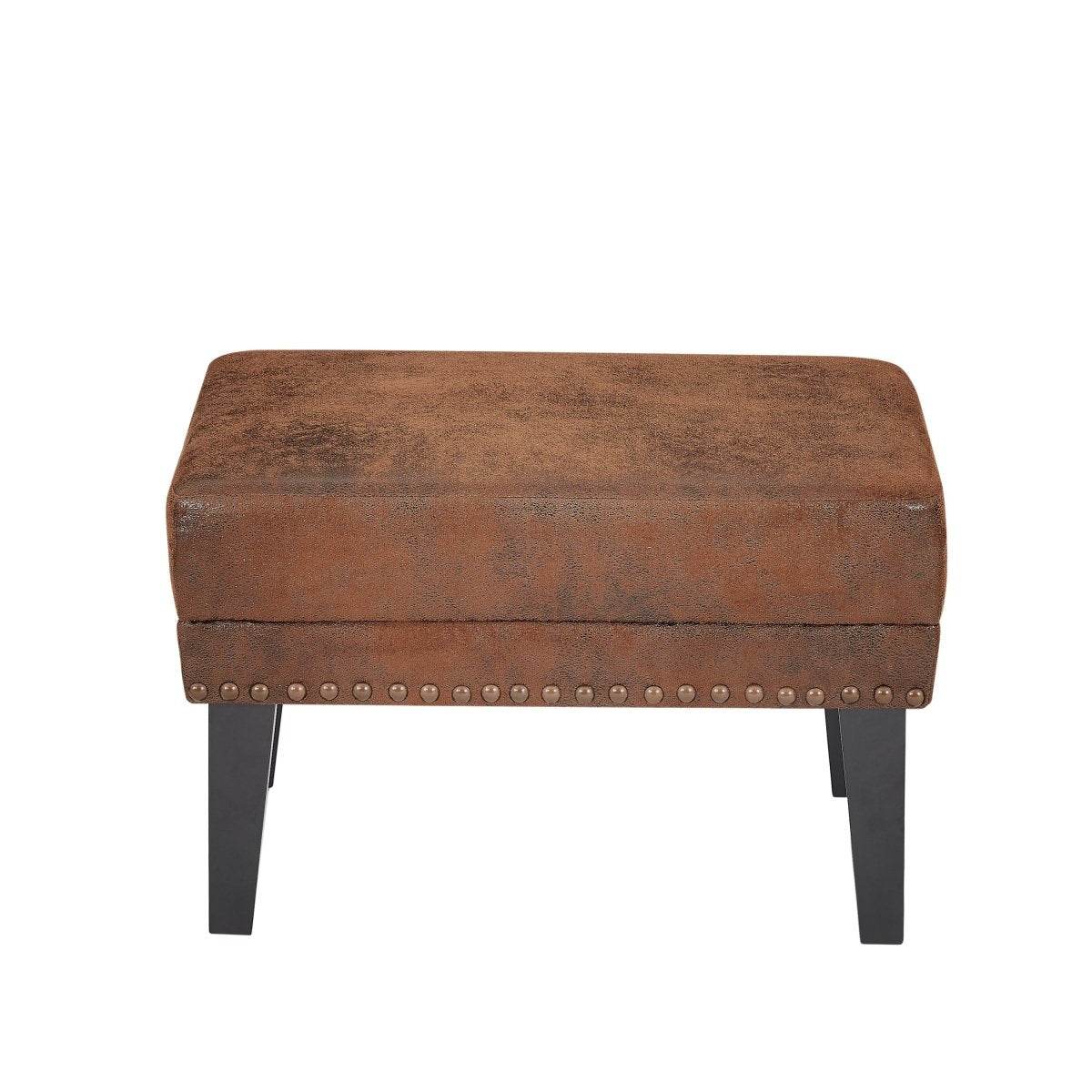 Hi-Back Vintage Distressed Accent Chair With Ottoman - Sleep Galleria