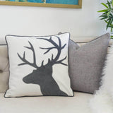 Holiday Reindeer Velvet Accent Pillow With Plush Insert - Driftwood - Omega Lifestyles