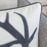 Holiday Reindeer Velvet Accent Pillow With Plush Insert - Driftwood - Omega Lifestyles