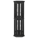 Illuminated Corner Glass Curio Cabinet With Adjustable Shelves - Omega Lifestyles