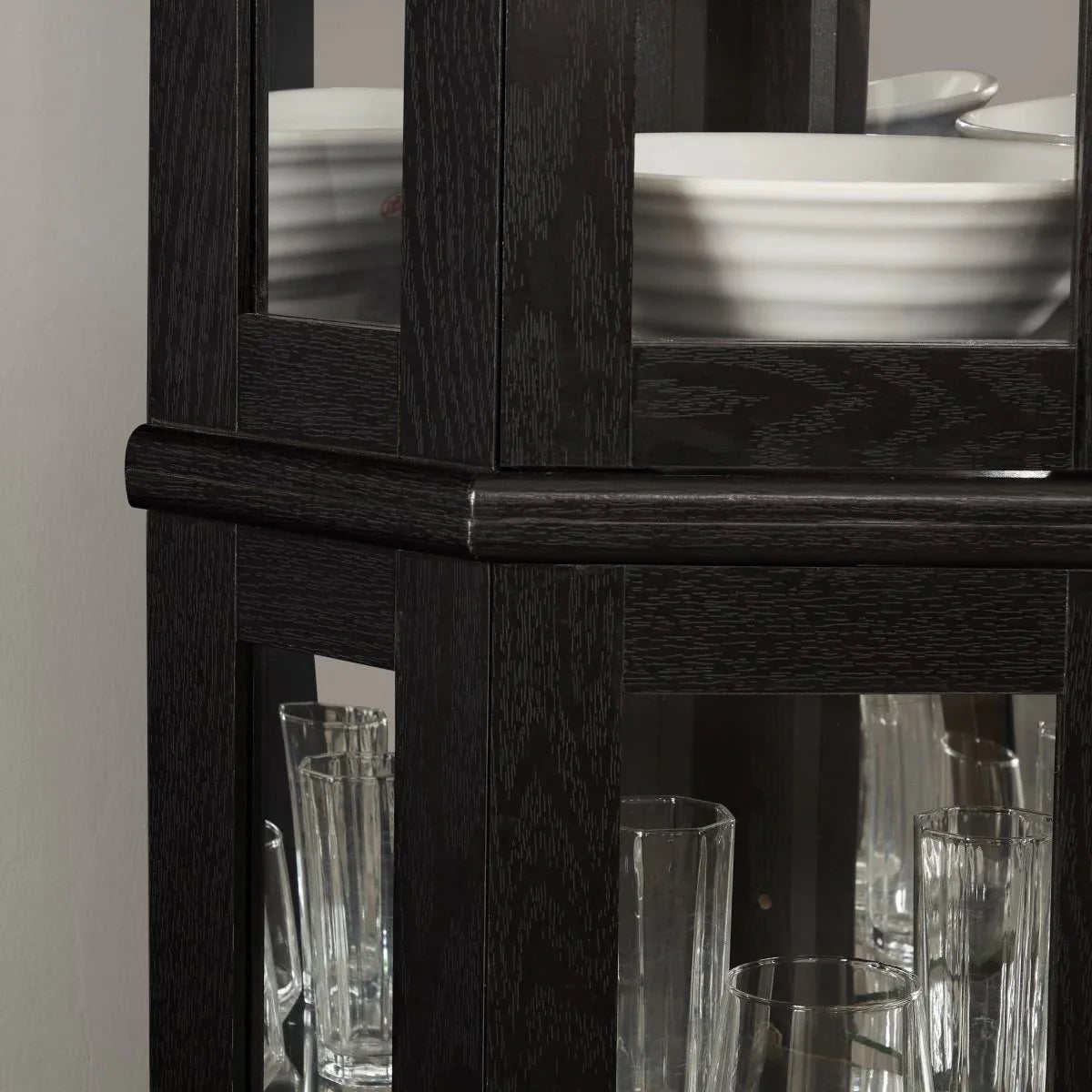 Illuminated Corner Glass Curio Cabinet With Adjustable Shelves - Omega Lifestyles