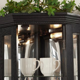 Illuminated Corner Glass Curio Cabinet With Adjustable Shelves - Omega Lifestyles