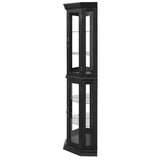 Illuminated Corner Glass Curio Cabinet With Adjustable Shelves - Omega Lifestyles