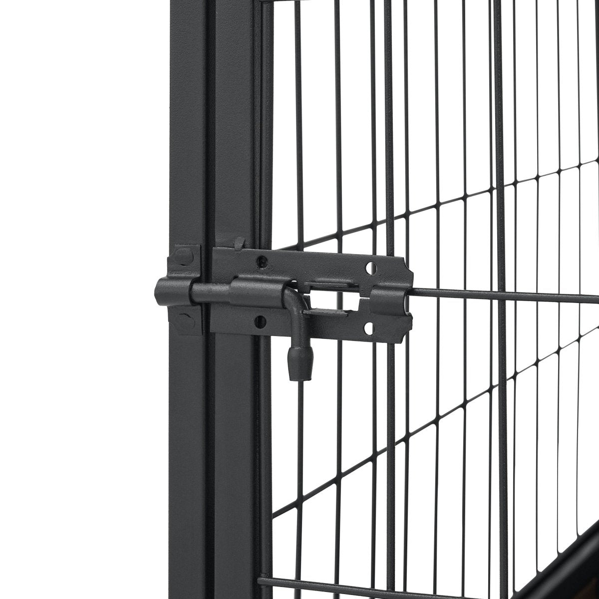 Indoor Rustic Metal Wood Dog Cage Crate With Double Doors - Omega Lifestyles