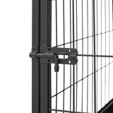 Indoor Rustic Metal Wood Dog Cage Crate With Double Doors - Omega Lifestyles