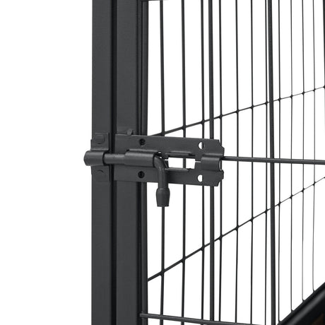 Indoor Rustic Metal Wood Dog Cage Crate With Double Doors - Omega Lifestyles