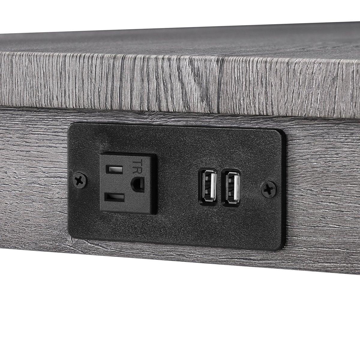 Industrial Bar Table And Chairs Set With Power Outlet - Omega Lifestyles