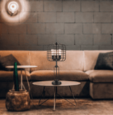 Industrial Black Metal Wire Cage Table Lamp With USB Port - Sleep Galleria
