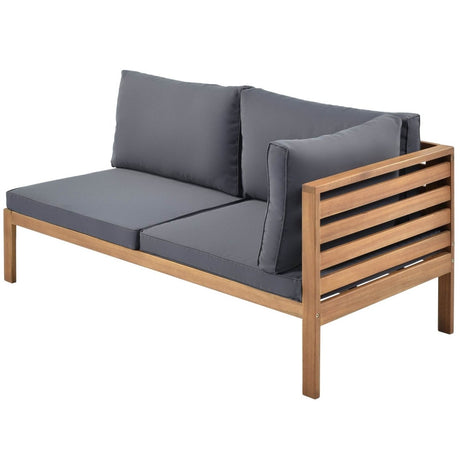 Japanese Style Acacia Wood Outdoor Sofa Set With Cushions - Sleep Galleria