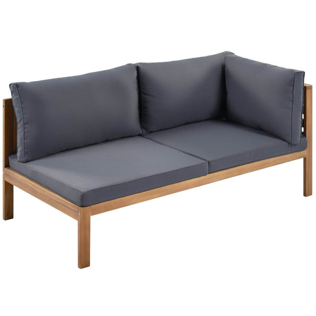Japanese Style Acacia Wood Outdoor Sofa Set With Cushions - Sleep Galleria