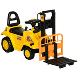 Kids Ride - On Forklift Toy With Functional Fork and Storage - Driftwood - Omega Lifestyles