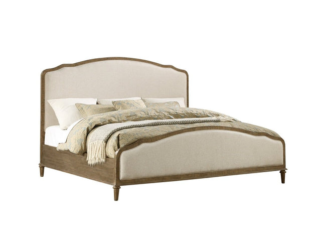 King Brown Solid Wood Upholstered Bed Frame - Driftwood - Omega Lifestyles