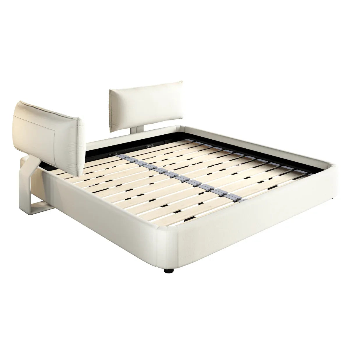 King Size Chenille Upholstered Adjustable Headboard Bed Frame - Omega Lifestyles