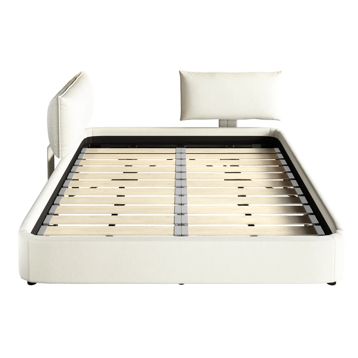 King Size Chenille Upholstered Adjustable Headboard Bed Frame - Omega Lifestyles