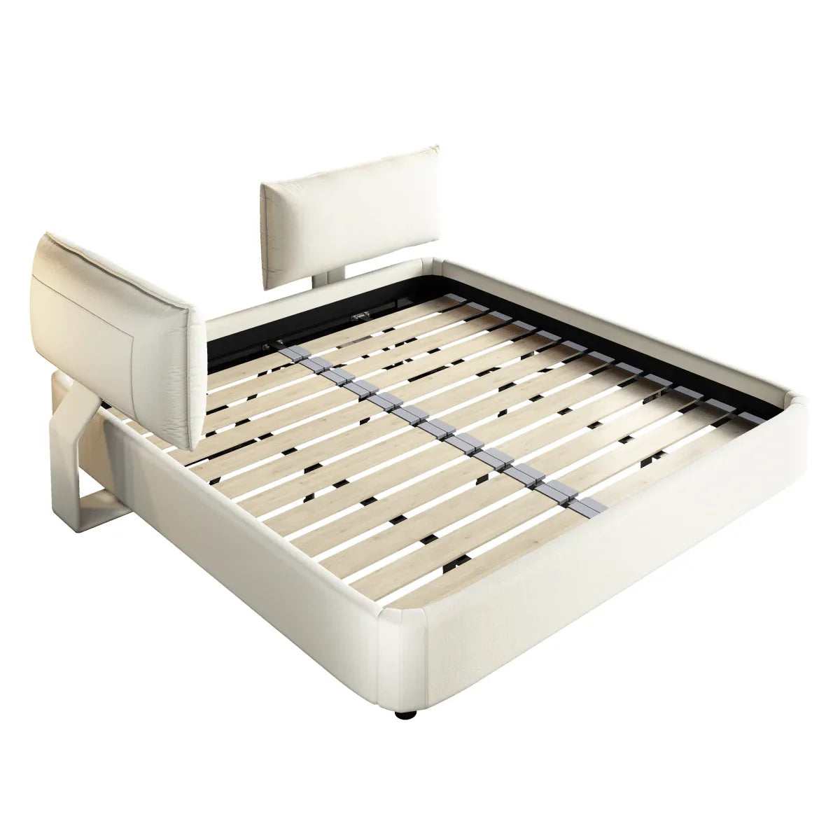 King Size Chenille Upholstered Adjustable Headboard Bed Frame - Omega Lifestyles